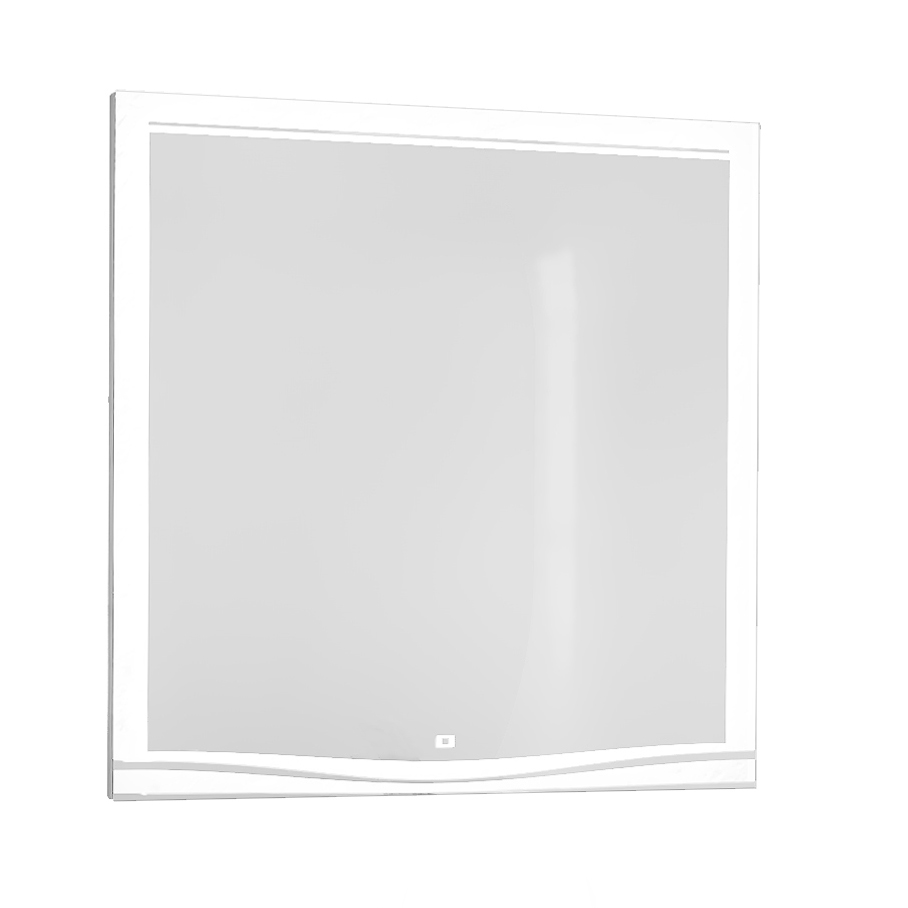 картинка Зеркало LAPARET Bianca белое 80х80 влагостойкое, подсветка, димер и антизапотевание (подогрев) от магазина Одежда+